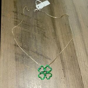 Sterling Silver 4-Leaf Clover Slide and Sterling Box Chain